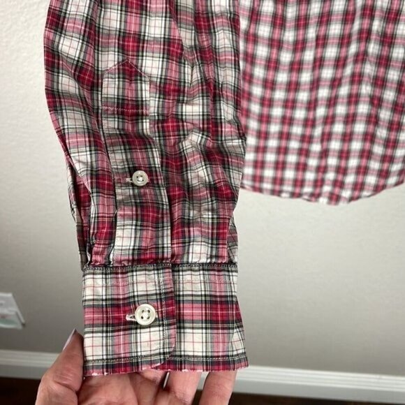 Ralph Lauren Blake Button Down Plaid Shirt Long Sleeve Red White Sz L - Picture 4 of 9